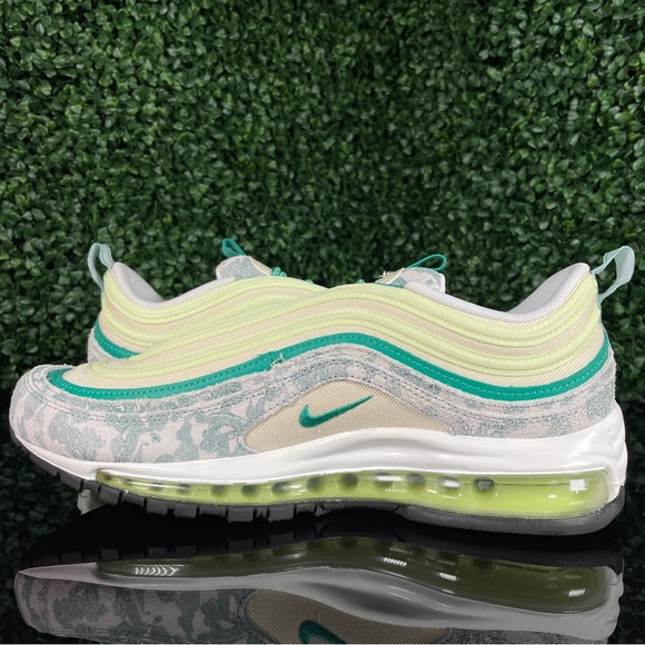 Nike Air Max 97 Neptune Green Camo Coconut Milk Sneakers DX3946-100 Size 14 - Picture 4 of 7